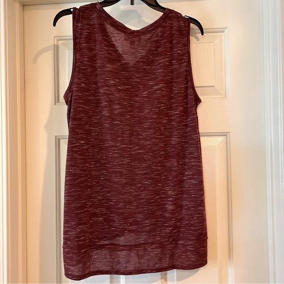NWT L Style & Co. Wine Spacedye Sleeveless Top - Picture 6 of 6